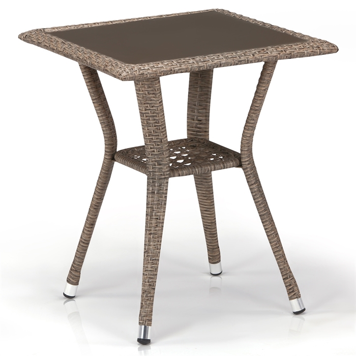 Плетеный стол T25-W56-50x50 Light brown - фото 30647