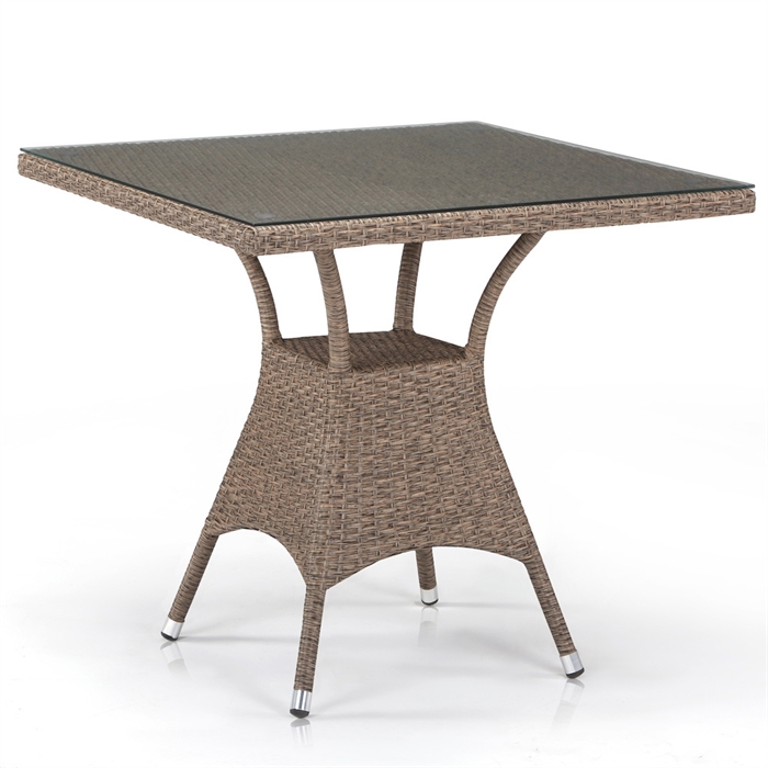 Плетеный стол T197BT-W56-80x80 Light brown - фото 30652