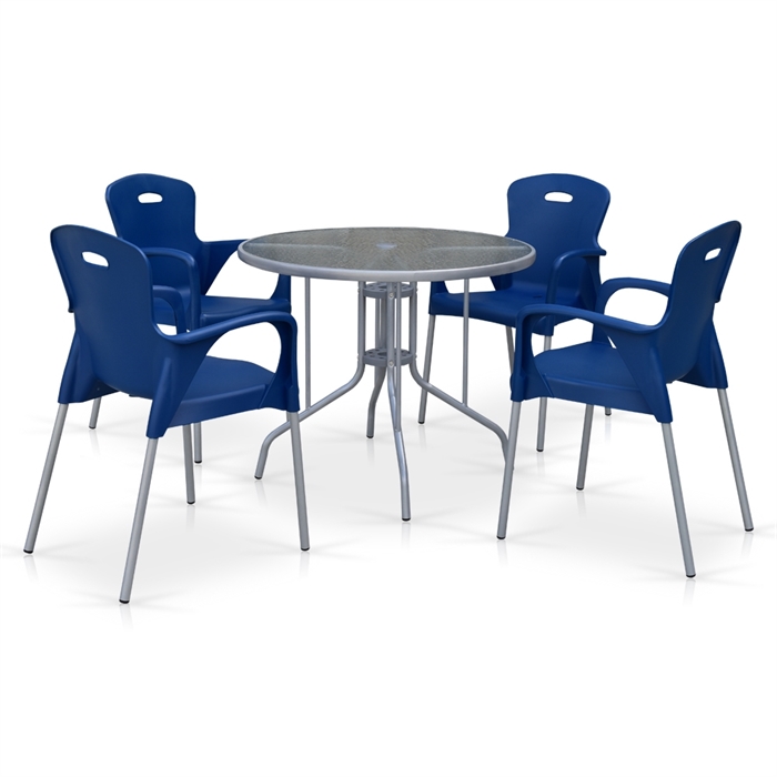 Комплект мебели для кафе TD90/XRF065BB-Blue (4+1) - фото 30677