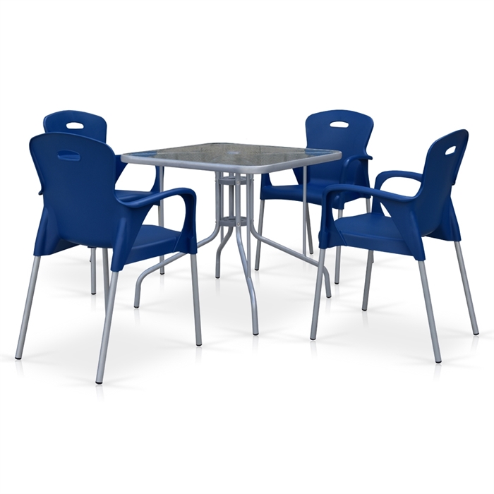 Комплект мебели для кафе TL80x80/XRF065BB-Blue (4+1) - фото 30678