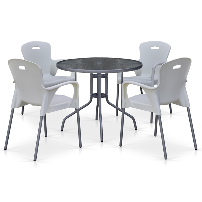 Комплект мебели для кафе TD90/XRF065BW-White (4+1) - фото 30680