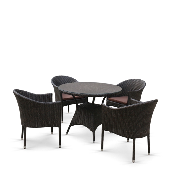 Обеденный комплект плетеной мебели T190A/Y350A-W53 Brown (4+1) - фото 30856