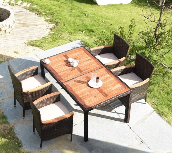 Комплект плетеной мебели AFM-460 150x90 Brown (4+1) - фото 30885