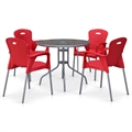 Комплект мебели для кафе TD90/XRF065BR-Red (4+1) - фото 30673