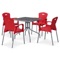 Комплект мебели для кафе TL80x80/XRF065BR-Red (4+1) - фото 30674