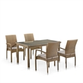 Комплект плетеной мебели T256B/Y379B-W65 Light Brown (4+1) - фото 30734