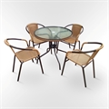 Комплект мебели  Николь-1LB TLH-037С-TLH080RR-D80 Light Beige (4+1) - фото 30867