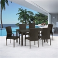 Комплект плетеной мебели T256A/YC379A-W53 Brown (6+1) + подушкина стульях - фото 41010